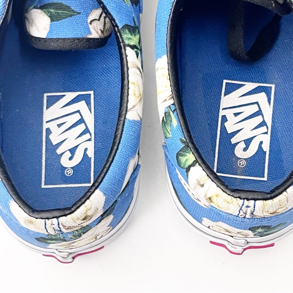 VANS ERA Blue White Rose Romantic Floral Lace Up Low Tow Shoes Women’s Size 7 - Picture 4 of 14